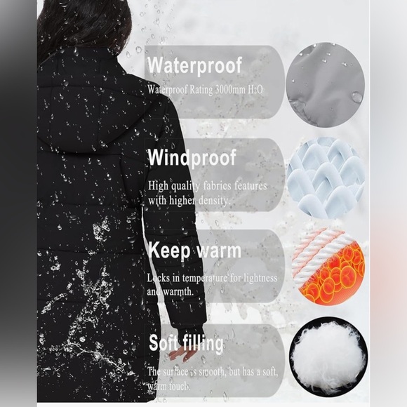 NWT GGleaf Women's Winter Puffer Coat Removable Hood Color Black Size M - Picture 7 of 8